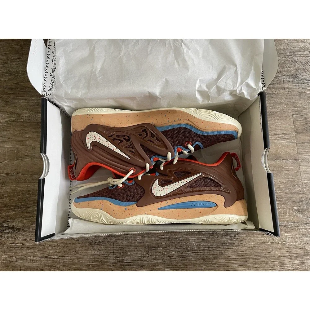 Nike KD 15 EYBL Fauna Brown Coconut Milk Men’s Sz 13 DV2555-200